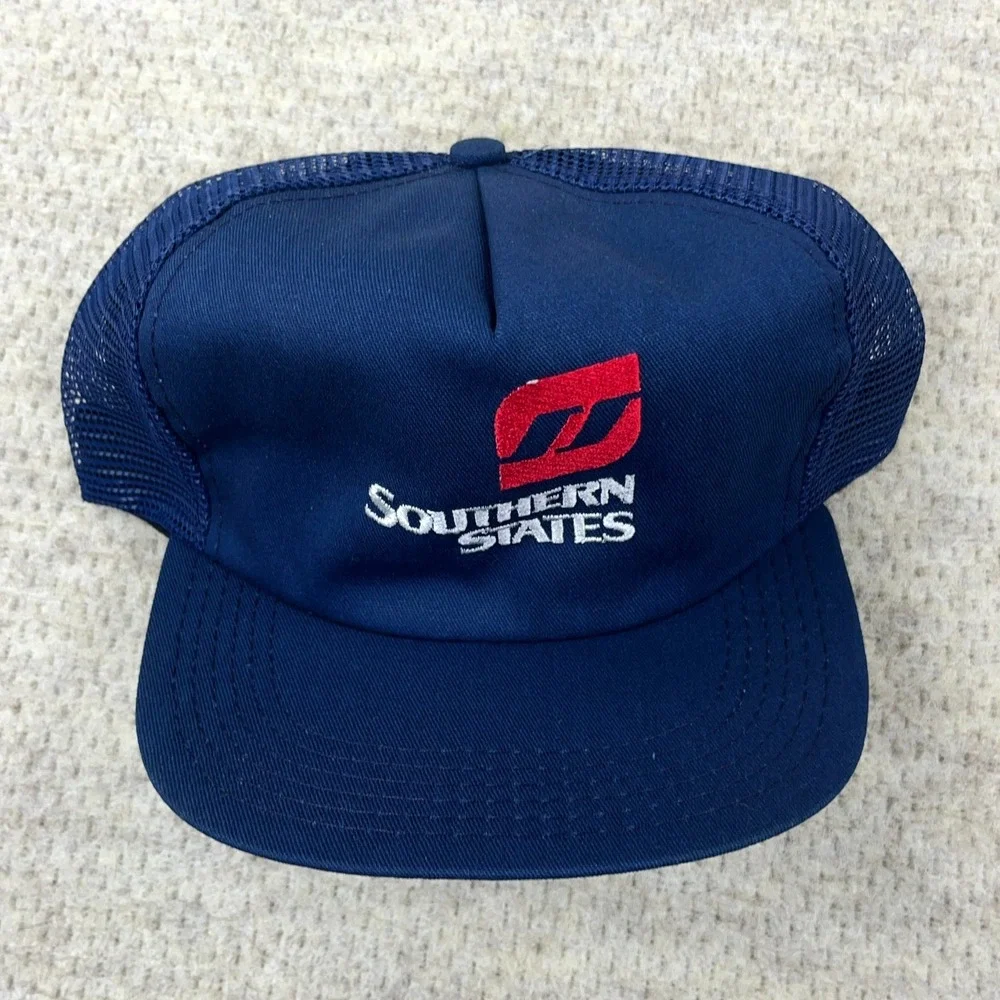Vintage Southern States Trucker Hat Cap Snapback Made In USA Farm 90s Farm‎ Blue
